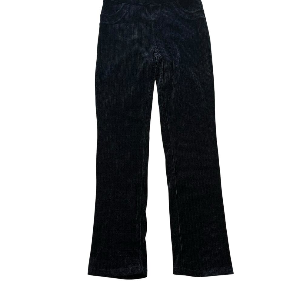 Womens Pants Size Small Medium Black Pull On Corduroy Ribbed Classic Minimalist